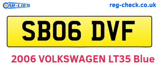 SB06DVF are the vehicle registration plates.