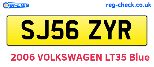 SJ56ZYR are the vehicle registration plates.