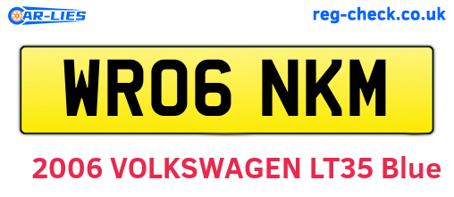 WR06NKM are the vehicle registration plates.