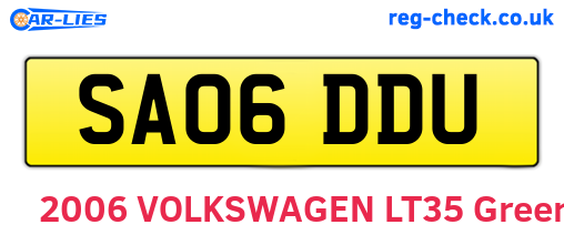 SA06DDU are the vehicle registration plates.