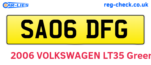 SA06DFG are the vehicle registration plates.
