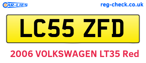 LC55ZFD are the vehicle registration plates.