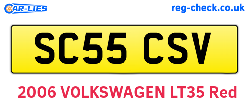 SC55CSV are the vehicle registration plates.