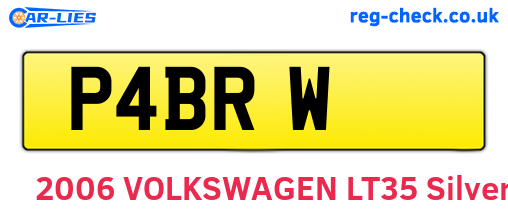 P4BRW are the vehicle registration plates.