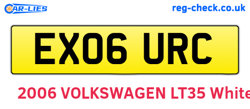 EX06URC are the vehicle registration plates.