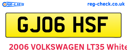 GJ06HSF are the vehicle registration plates.