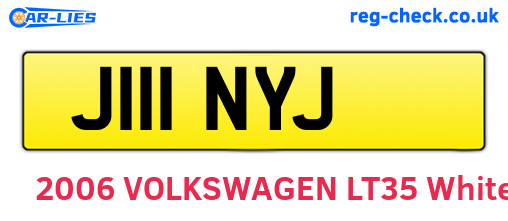 J111NYJ are the vehicle registration plates.