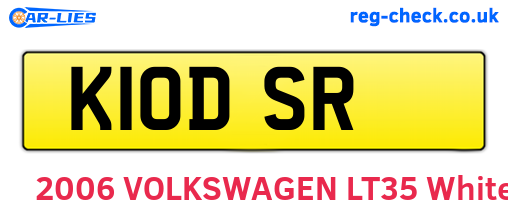 K10DSR are the vehicle registration plates.