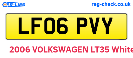 LF06PVY are the vehicle registration plates.