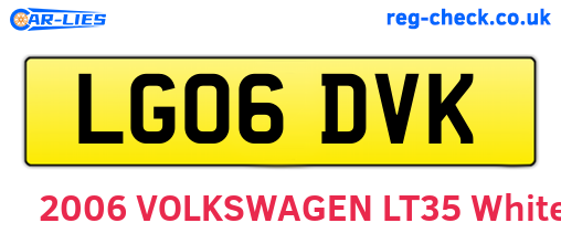 LG06DVK are the vehicle registration plates.