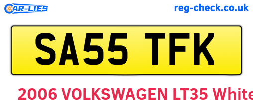 SA55TFK are the vehicle registration plates.