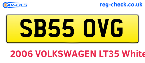 SB55OVG are the vehicle registration plates.