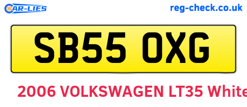 SB55OXG are the vehicle registration plates.