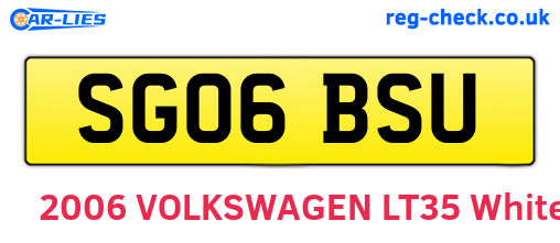 SG06BSU are the vehicle registration plates.
