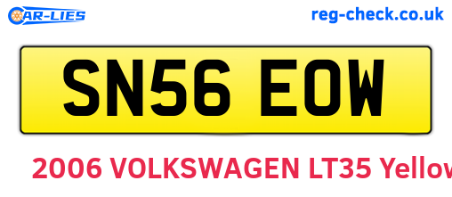SN56EOW are the vehicle registration plates.