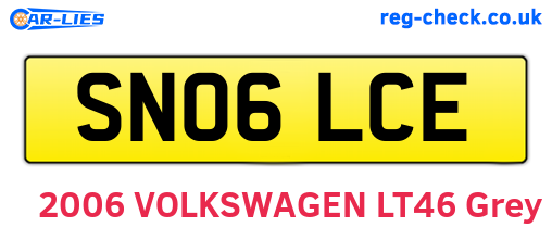 SN06LCE are the vehicle registration plates.