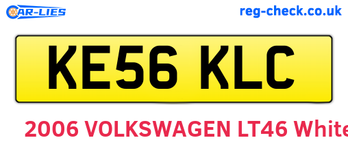 KE56KLC are the vehicle registration plates.
