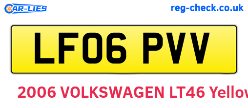 LF06PVV are the vehicle registration plates.