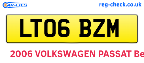 LT06BZM are the vehicle registration plates.