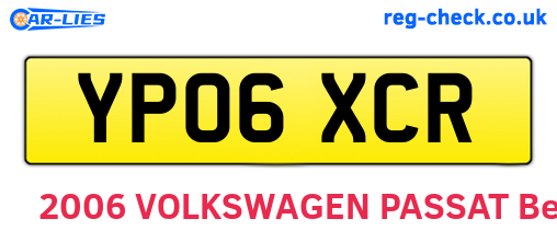 YP06XCR are the vehicle registration plates.