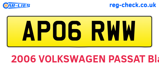 AP06RWW are the vehicle registration plates.