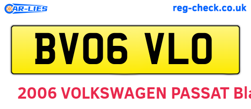 BV06VLO are the vehicle registration plates.