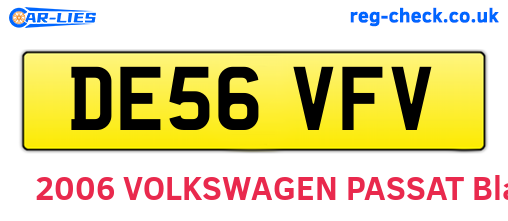 DE56VFV are the vehicle registration plates.