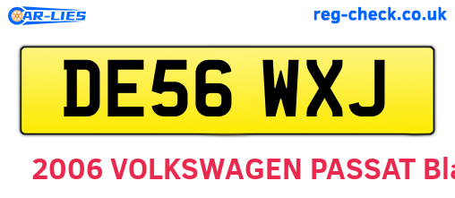 DE56WXJ are the vehicle registration plates.