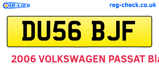 DU56BJF are the vehicle registration plates.