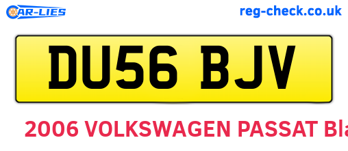 DU56BJV are the vehicle registration plates.