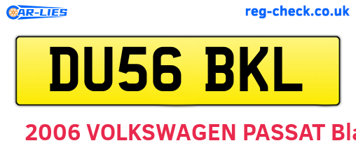 DU56BKL are the vehicle registration plates.