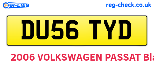 DU56TYD are the vehicle registration plates.