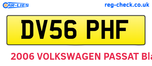 DV56PHF are the vehicle registration plates.