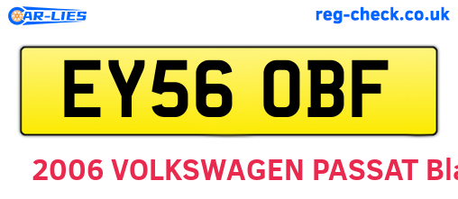 EY56OBF are the vehicle registration plates.