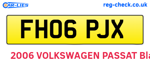 FH06PJX are the vehicle registration plates.