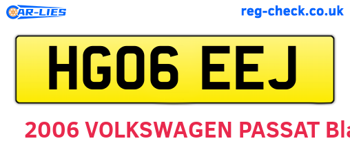 HG06EEJ are the vehicle registration plates.
