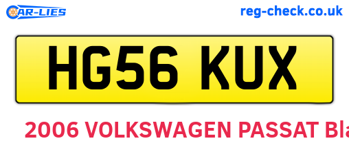 HG56KUX are the vehicle registration plates.