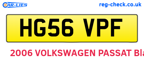 HG56VPF are the vehicle registration plates.