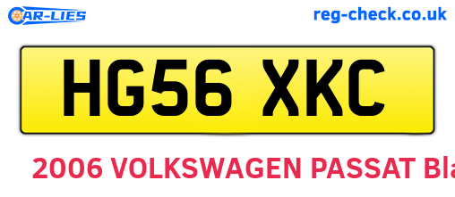 HG56XKC are the vehicle registration plates.
