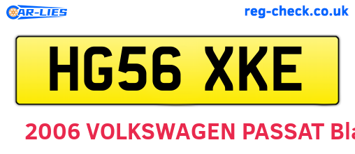 HG56XKE are the vehicle registration plates.