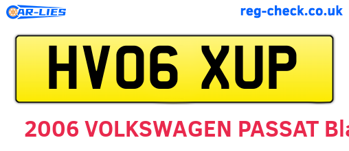 HV06XUP are the vehicle registration plates.