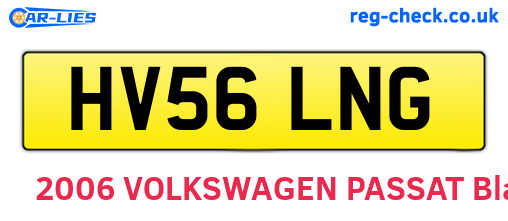 HV56LNG are the vehicle registration plates.