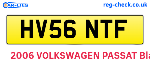 HV56NTF are the vehicle registration plates.