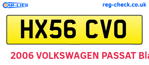 HX56CVO are the vehicle registration plates.