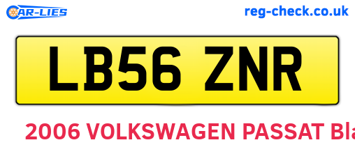 LB56ZNR are the vehicle registration plates.