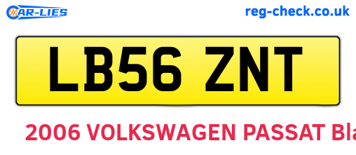 LB56ZNT are the vehicle registration plates.