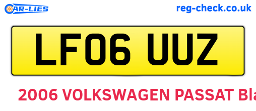 LF06UUZ are the vehicle registration plates.
