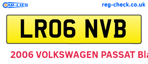 LR06NVB are the vehicle registration plates.