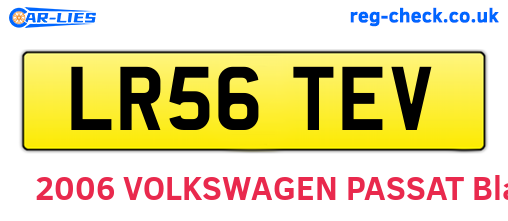 LR56TEV are the vehicle registration plates.