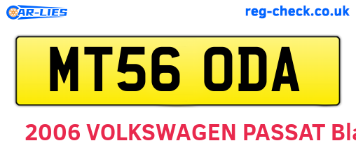 MT56ODA are the vehicle registration plates.